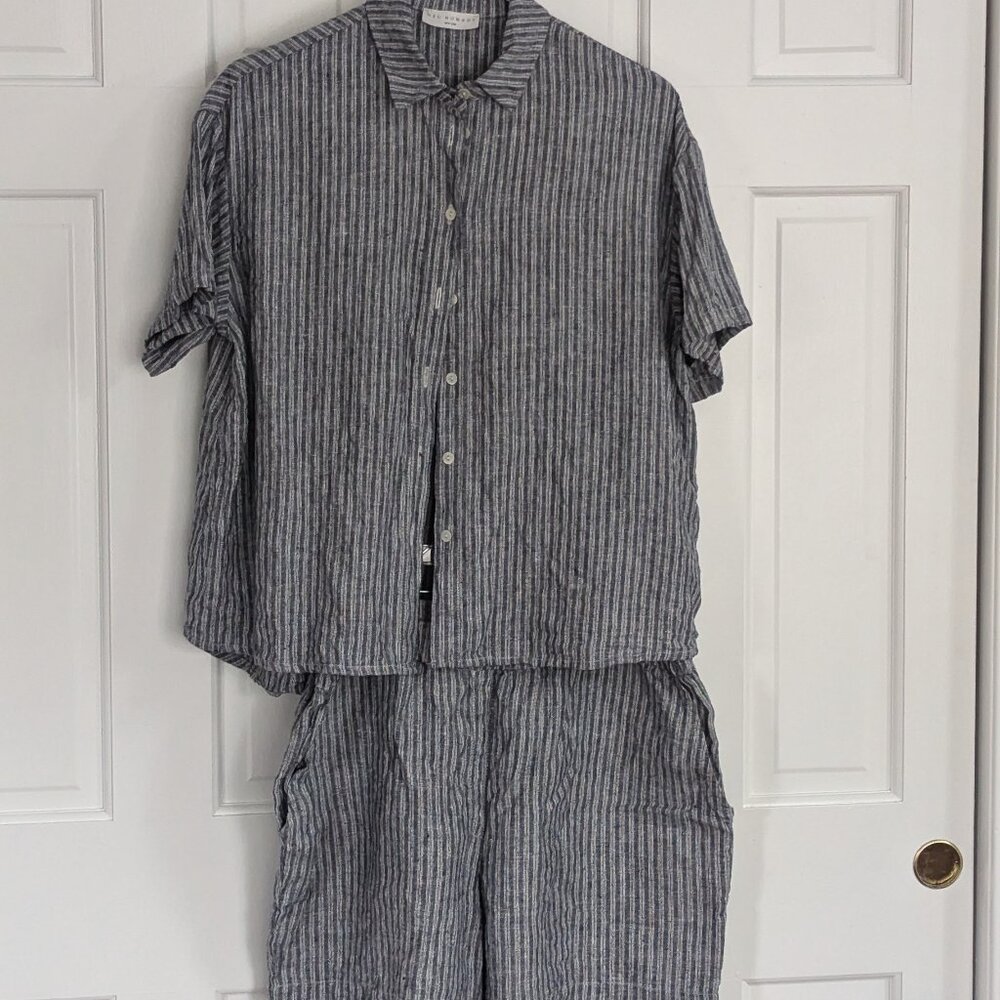 Neu Nomads Eileen Button Down Short Sleeve Linen … - image 7
